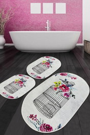 Mijölnir Juego de alfombrillas de baño multicolor con base antideslizante